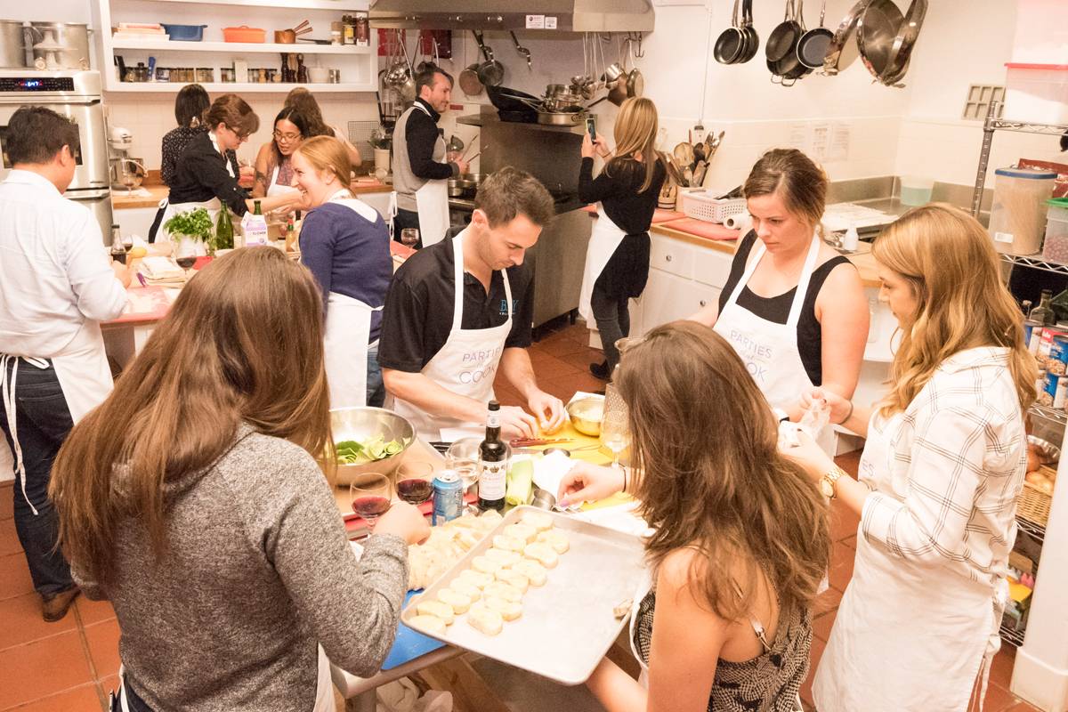 Parties That Cook Kitchen, a cooking studio for a team culinary contest in San Francisco, California